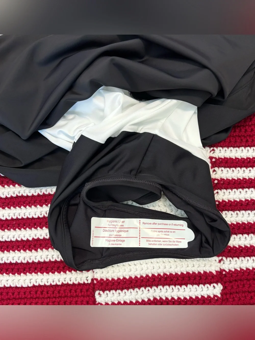 NWT Lands' End Women Zipper Front Swim Dress, Sz XS, Black with White Trim - Picture 8 of 16